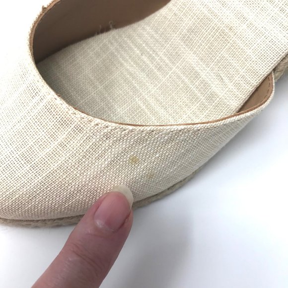 SOLUDOS Cream Linen Wedge Lace Up Espadrille - Picture 9 of 12